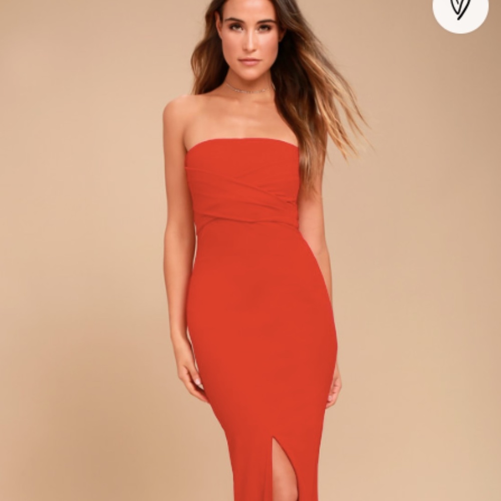 Lulus Own the Night Red Strapless Maxi Dress (XS) for Prom or Nice Events!